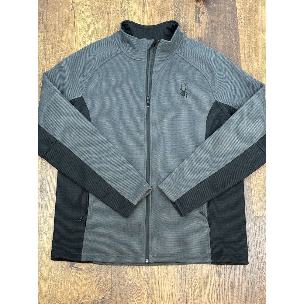 Spyder mens Polar Waffle Knit gray/black Jacket XL